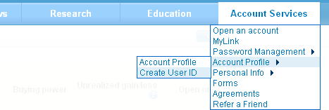 Choose a User ID and password