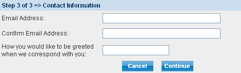 Provide contact info for your User ID