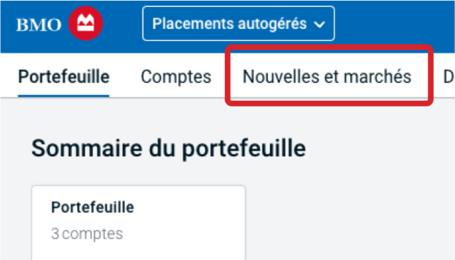 Allez à Nouvelles et marchés.